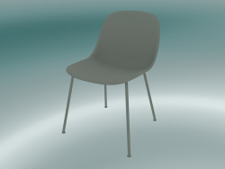 Cadeira de fibra com base de tubo (cinza)