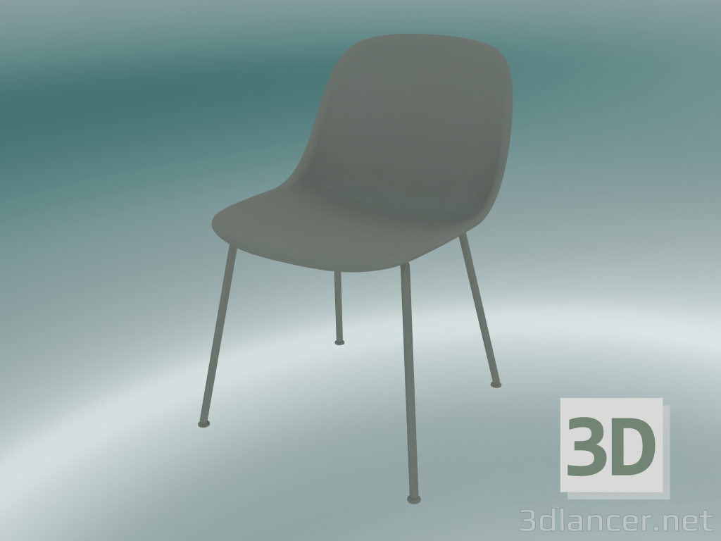 modèle 3D Chaise en fibre avec base en tube (gris) - preview
