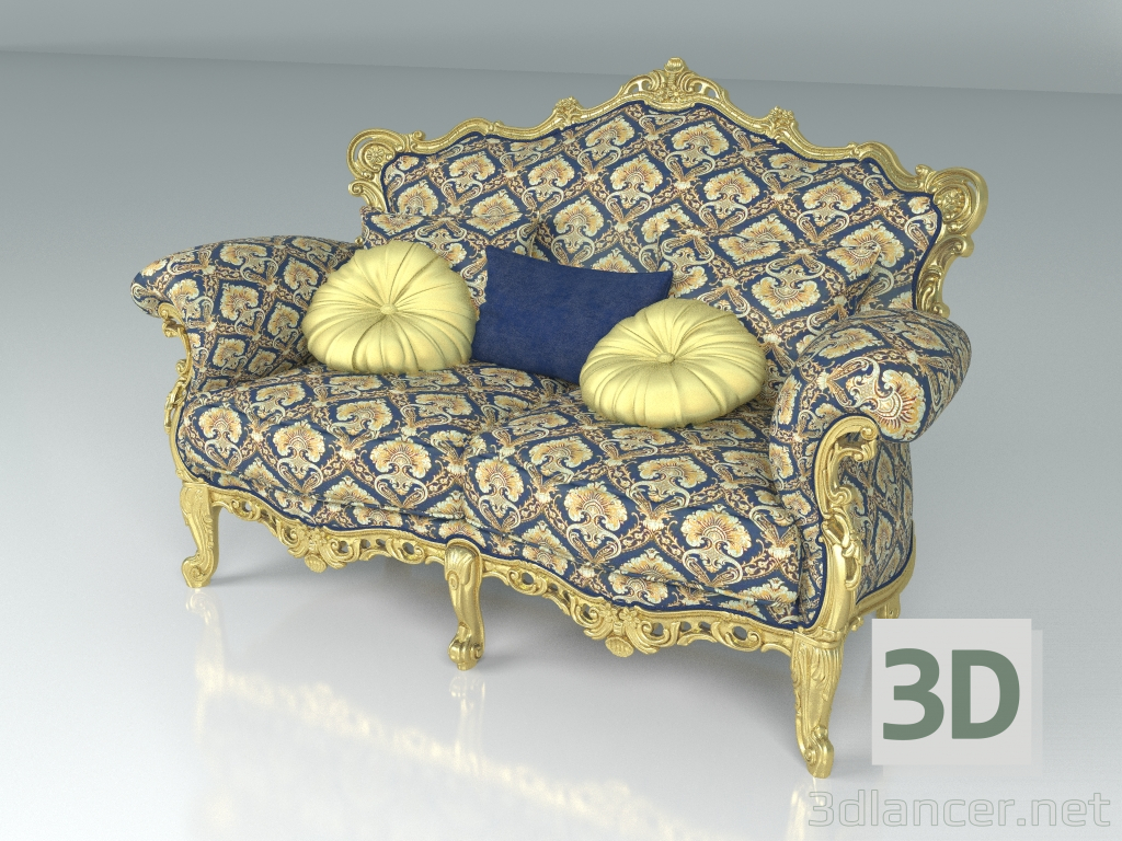 3d модель 2-х місцевий диван (арт. 12416) – превью