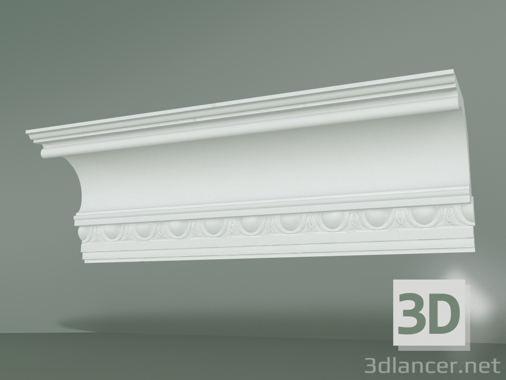 modèle 3D Corniche en plâtre avec ornement KV527 - preview