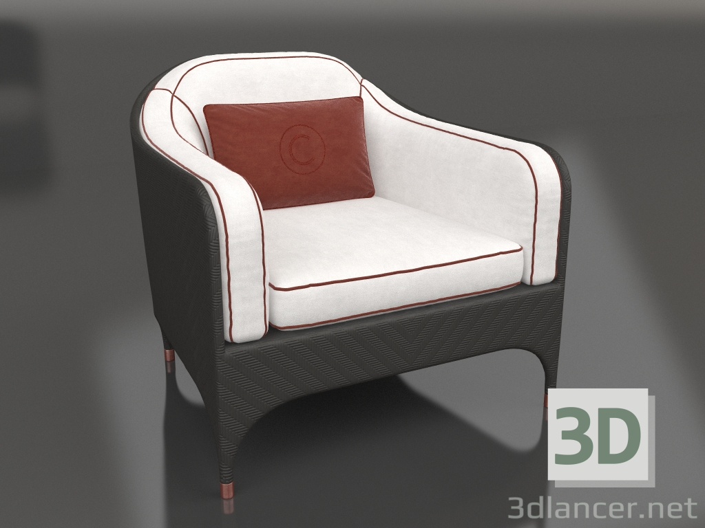 modèle 3D Petit fauteuil avec accoudoirs (OD1032) - preview