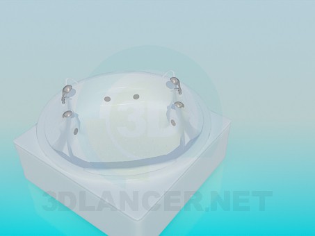 3d model Round jacuzzi bath for two - preview 3d model Round jacuzzi bath for two - preview