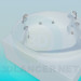 3d model Round jacuzzi bath for two - preview