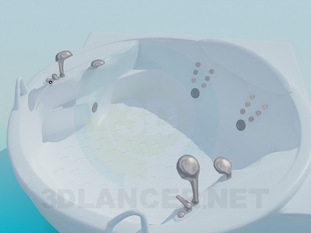 3d model Round jacuzzi bath for two - preview 3d model Round jacuzzi bath for two - preview