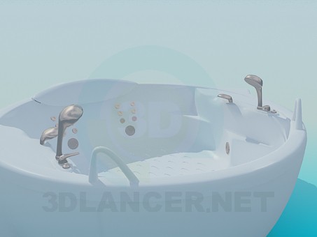 3d model Round jacuzzi bath for two - preview 3d model Round jacuzzi bath for two - preview