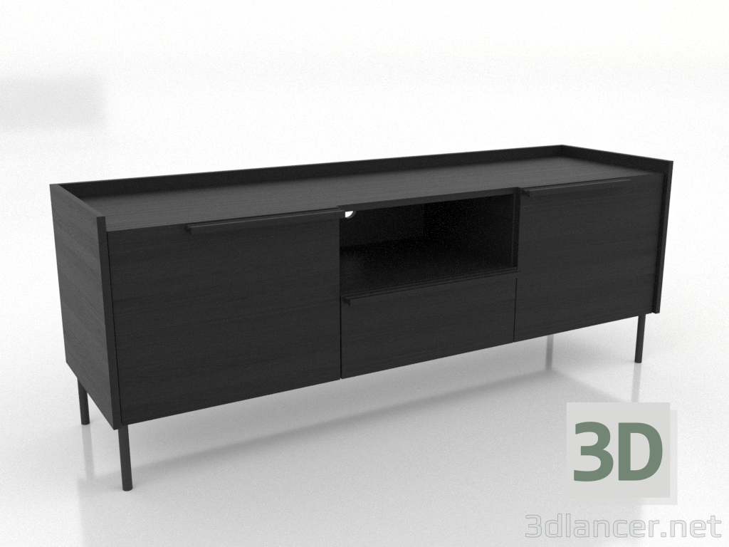 3D modeli TV dolabı 1 1500 mm (siyah RAL 9005) - önizleme 3D modeli TV dolabı 1 1500 mm (siyah RAL 9005) - önizleme
