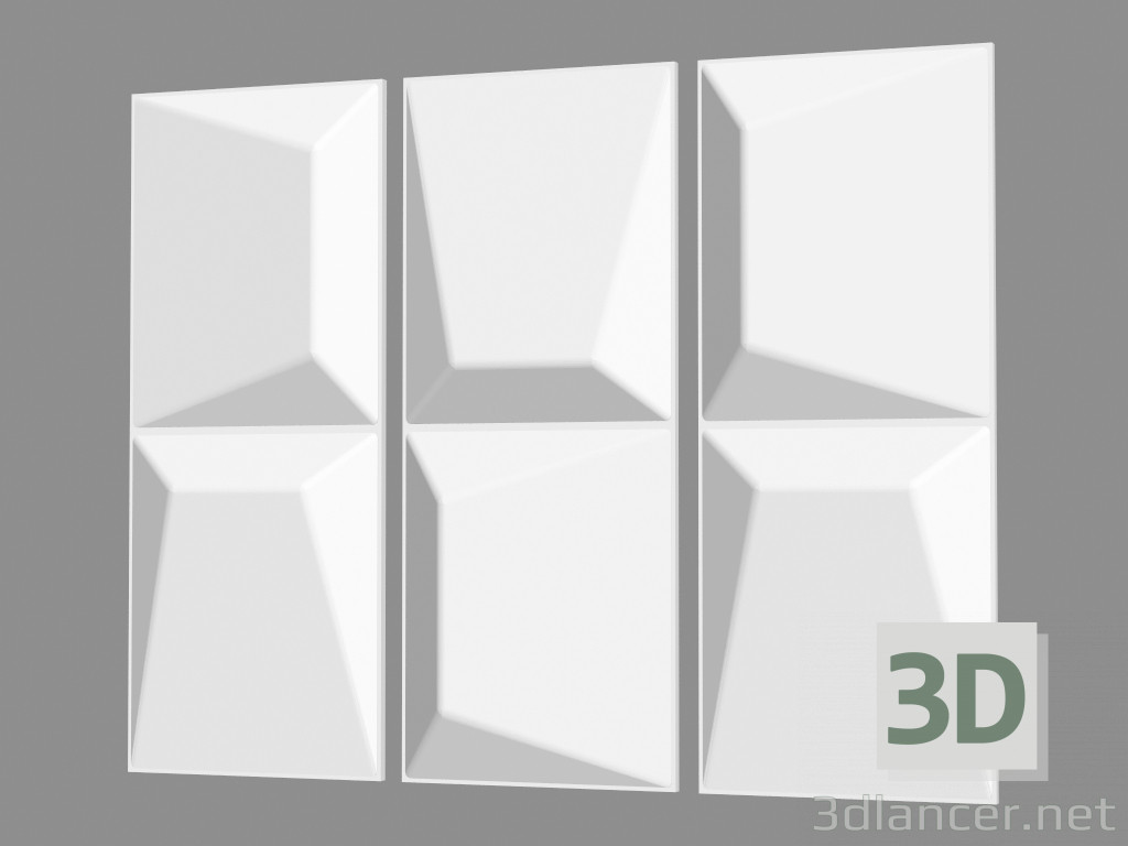 3d модель Гіпсова стінна панель (арт тисячі дві) – превью