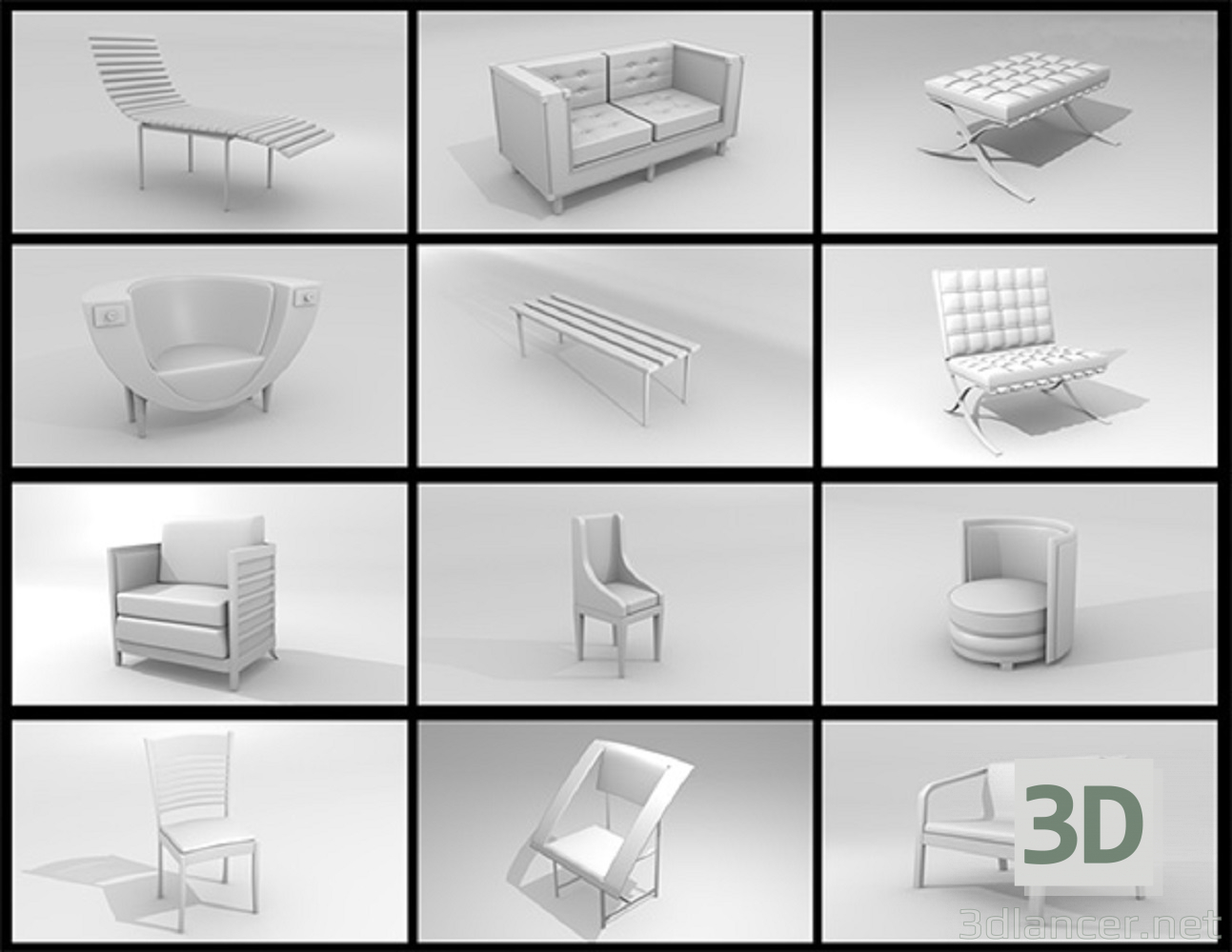 3d модель мебели Blender