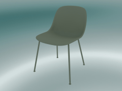 Cadeira de fibra com base de tubo (verde empoeirado)