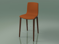 Bar stool 3994 (4 wooden legs, polypropylene, with front trim, walnut)