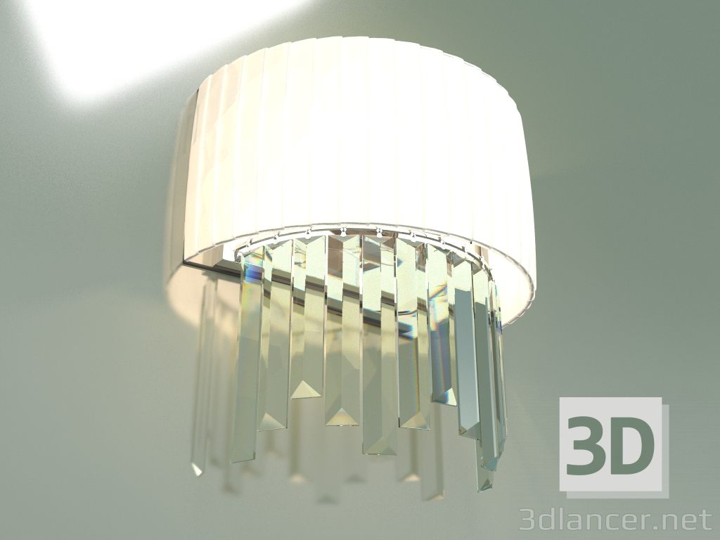 modello 3D Lampada da parete Amantea 10106-2 (cristallo cromo-trasparente) - anteprima