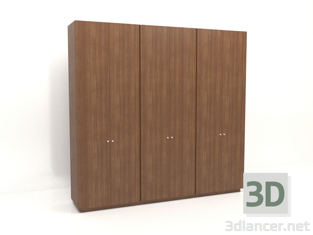 3d модель Шафа MW 04 wood (3000х600х2850, wood brown light) – превью