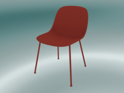 Cadeira de fibra com base de tubo (vermelho empoeirado)