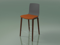 Bar chair 3995 (4 wooden legs, with a pillow on the seat, polypropylene, walnut)