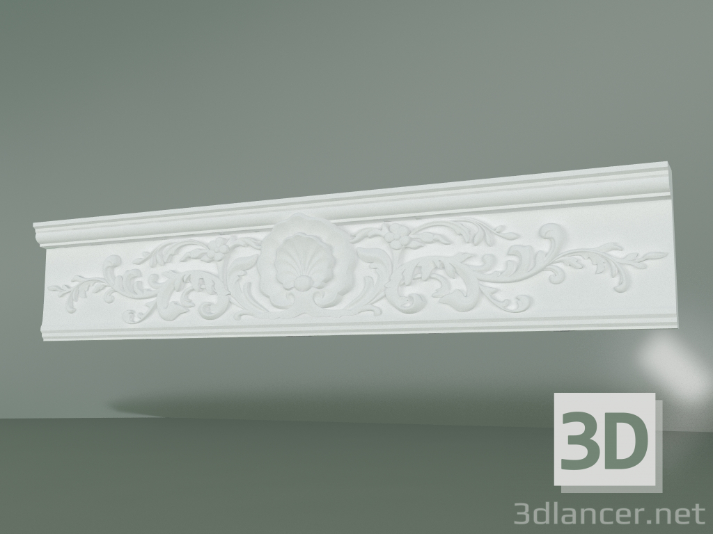 modèle 3D Corniche en plâtre avec ornement КW010 - preview