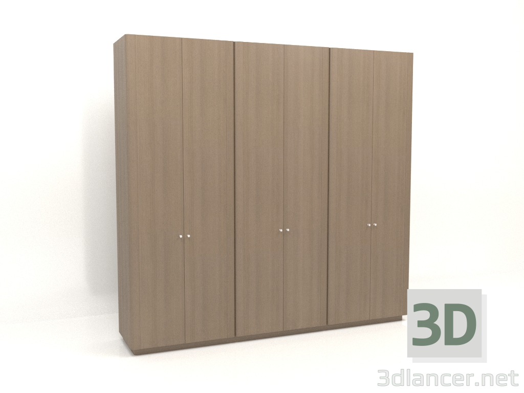 3d model Wardrobe MW 04 wood (3000x600x2850, wood grey) - preview