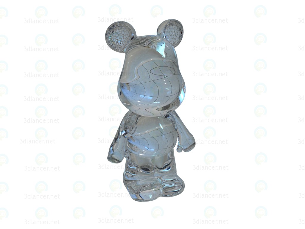 3d model Hucha oso Funky cristal grande - vista previa