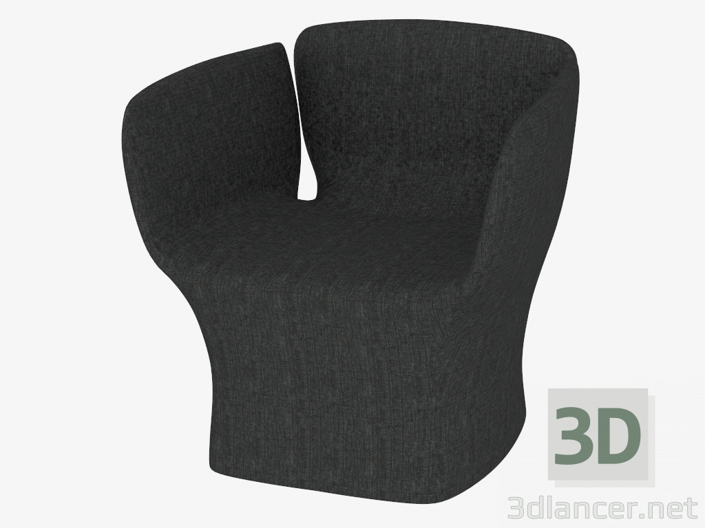 3D Modell Stuhl auf dem versteckten Stahlrahmen - Vorschau