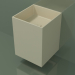 3D modeli Duvara monte lavabo (02UN13101, Bone C39, L 36, P 36, H 48 cm) - önizleme