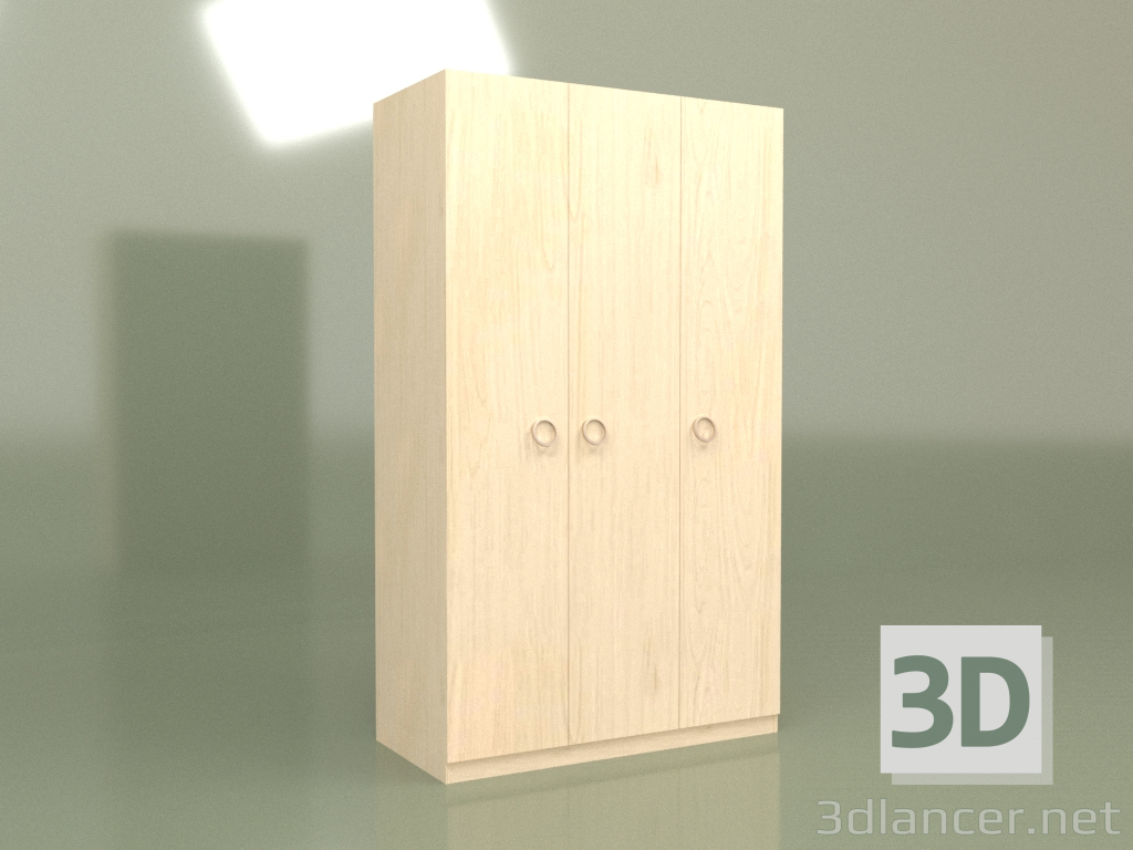 3D modeli 3 kapaklı gardırop DN 130 (Akçaağaç) - önizleme