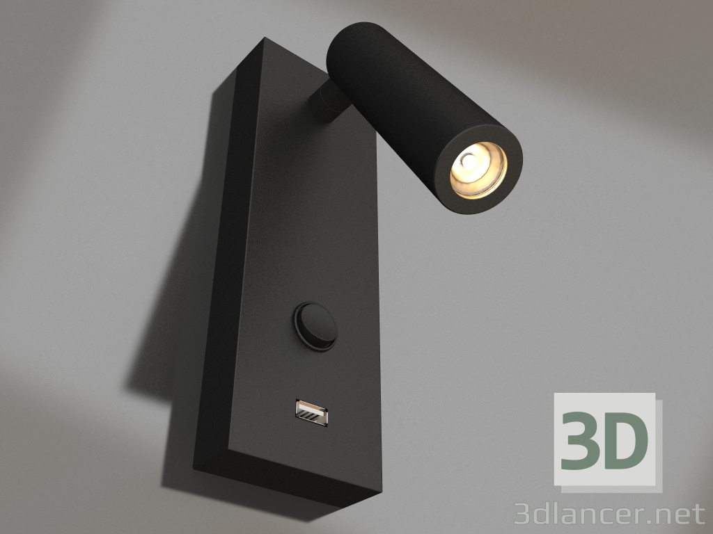 modèle 3D Lampe SP-BED-CHARGE-S60x125-3W Warm3000 (BK, 20 degrés, 230V) - preview