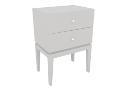 Uma mesa de cabeceira estática com duas gavetas (opção 9)