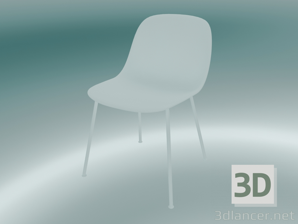 modèle 3D Chaise en fibre avec base en tube (blanc) - preview