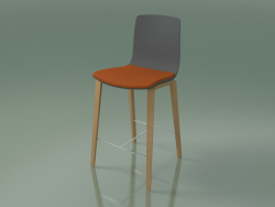 बार कुर्सी 3995 (4 लकड़ी के पैर, सीट पर एक तकिया के साथ, पॉलीप्रोपाइलीन, ओक)