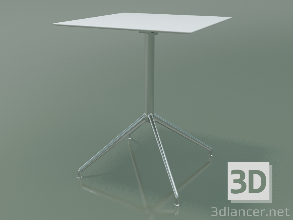 3D Modell Quadratischer Tisch 5740 (H 72,5 - 59 x 59 cm, ausgebreitet, weiß, LU1) - Vorschau
