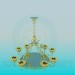 3d model Golden chandelier - preview