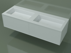 Washbasin with drawers (06UC82421, Glacier White C01, L 144, P 50, H 36 cm)