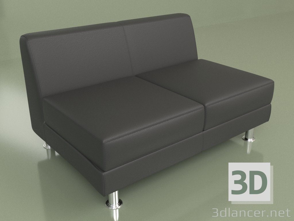 3D Modell Section Evolution 2-Sitzer (Schwarzes Leder) - Vorschau