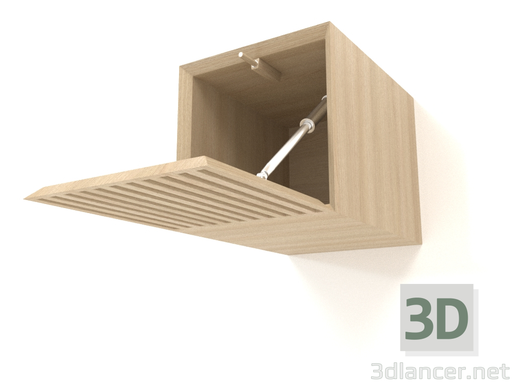modello 3D Mensola pensile ST 06 (porta grecata aperta) (250x315x250, legno bianco) - anteprima