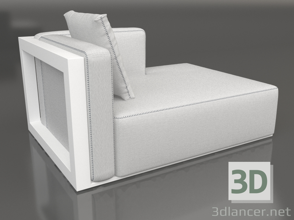 3 डी मॉडल सोफ़ा मॉड्यूल, अनुभाग 2 दाएँ (सफ़ेद) - पूर्वावलोकन