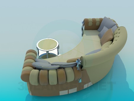 3d модель Диван полукруглый – превью 3d модель Диван полукруглый – превью