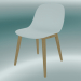 3d model Fiber chair with wood base (White, Oak) - preview