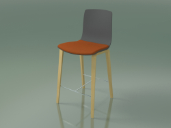 Bar sandalyesi 3995 (4 ahşap ayak, koltukta bir yastık ile, polipropilen, doğal huş ağacı)