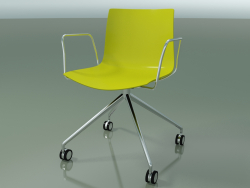 Cadeira 0369 (4 rodízios, com braços, LU1, polipropileno PO00118)