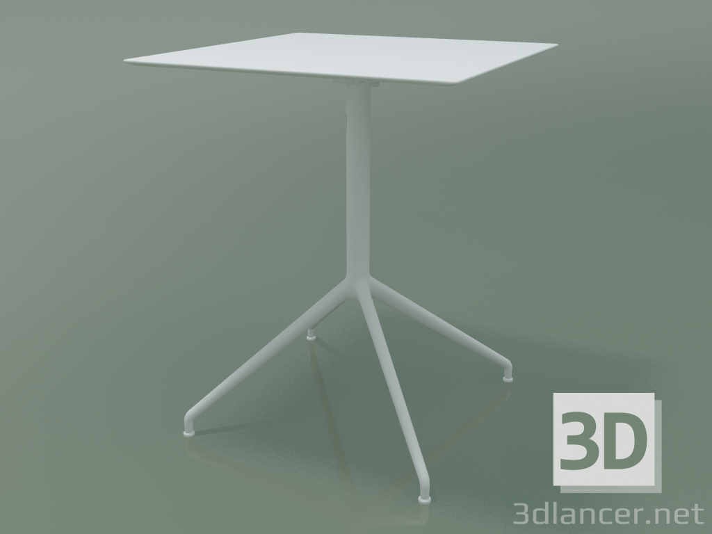 3D Modell Quadratischer Tisch 5740 (H 72,5 - 59 x 59 cm, ausgebreitet, weiß, V12) - Vorschau