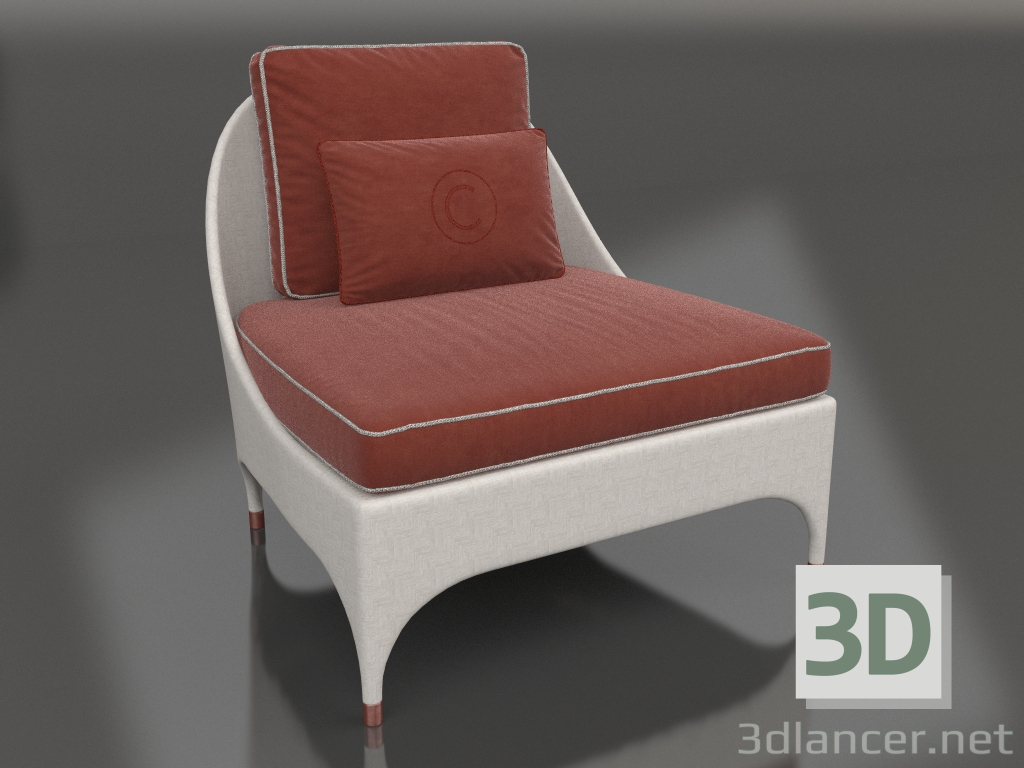 3D Modell Kleiner Sessel ohne Armlehnen (OD1036) - Vorschau
