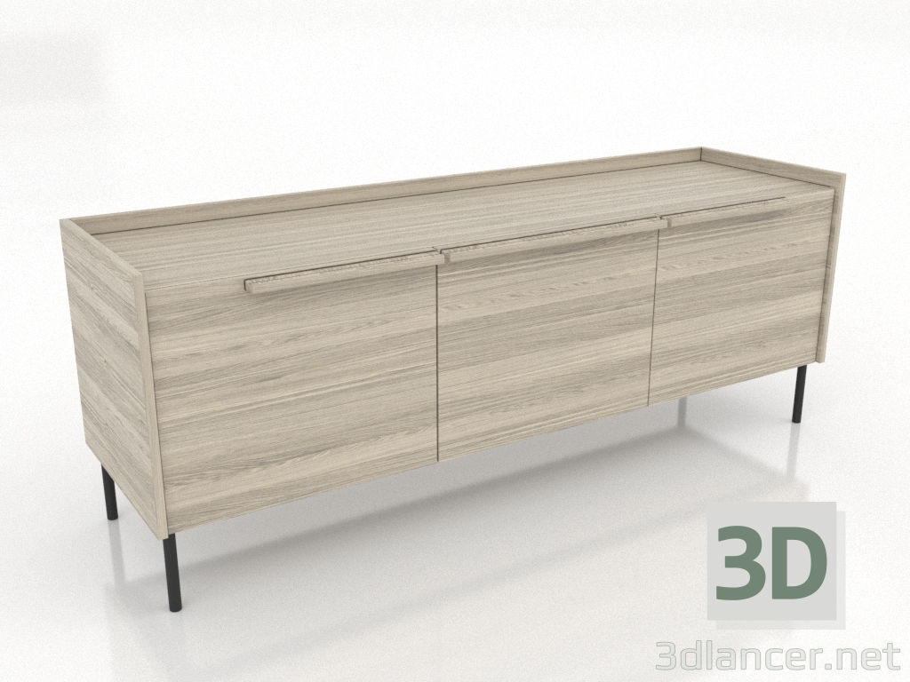 modèle 3D Meuble TV 2 1500 mm (chêne éclairci) - preview modèle 3D Meuble TV 2 1500 mm (chêne éclairci) - preview