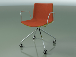Chair 0372 (4 castors, with armrests, LU1, with front trim, polypropylene PO00118)