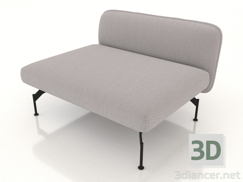 modèle 3D Module canapé 1,5 places - preview