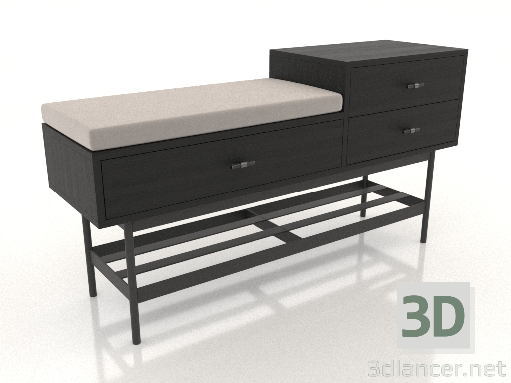 3d model Bench 2 (black RAL 9005) - preview