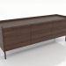 3d model Mueble de TV 2 1500 mm (nogal oscuro) - vista previa