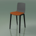 3d model Bar chair 3995 (4 wooden legs, with a pillow on the seat, polypropylene, black birch) - preview
