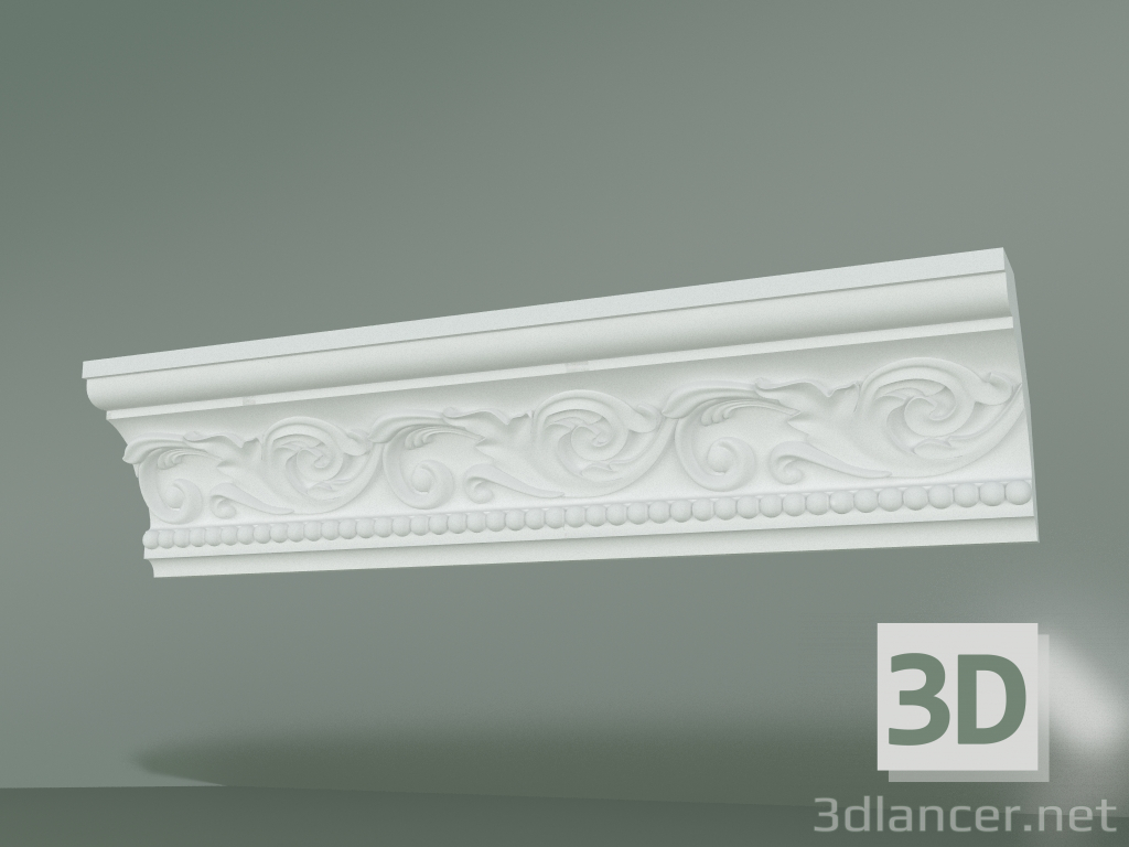 modello 3D Cornicione in gesso con ornamento КW014 - anteprima