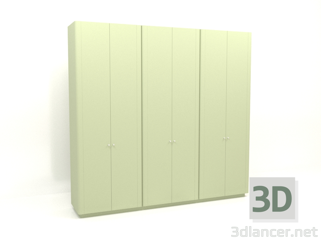modello 3D Armadio MW 04 vernice (3000x600x2850, verde chiaro) - anteprima