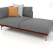 3d model Módulo sofá, sección 2 derecha (rojo vino) - vista previa