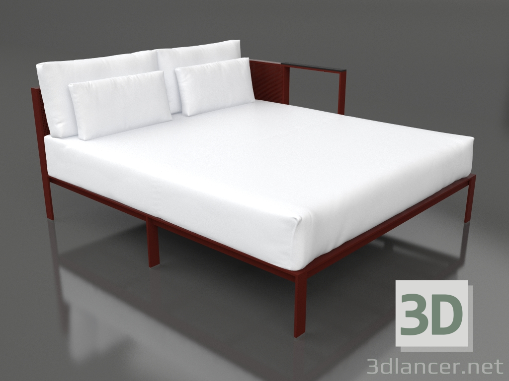 3D Modell Sofamodul XL, Teil 2 links (Weinrot) - Vorschau